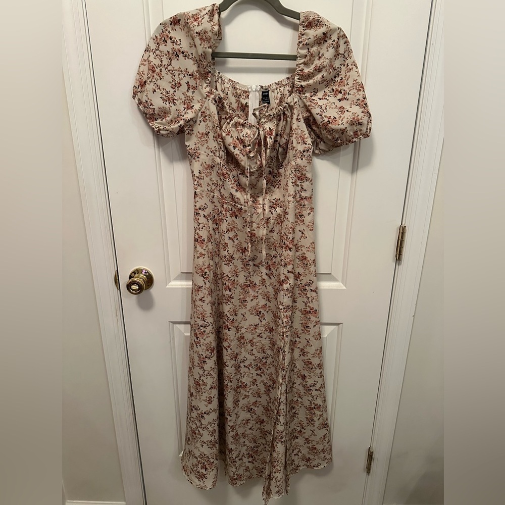 Breezaya Allover Floral Print Knot Front Split Thigh Dress - Picture 4 of 7